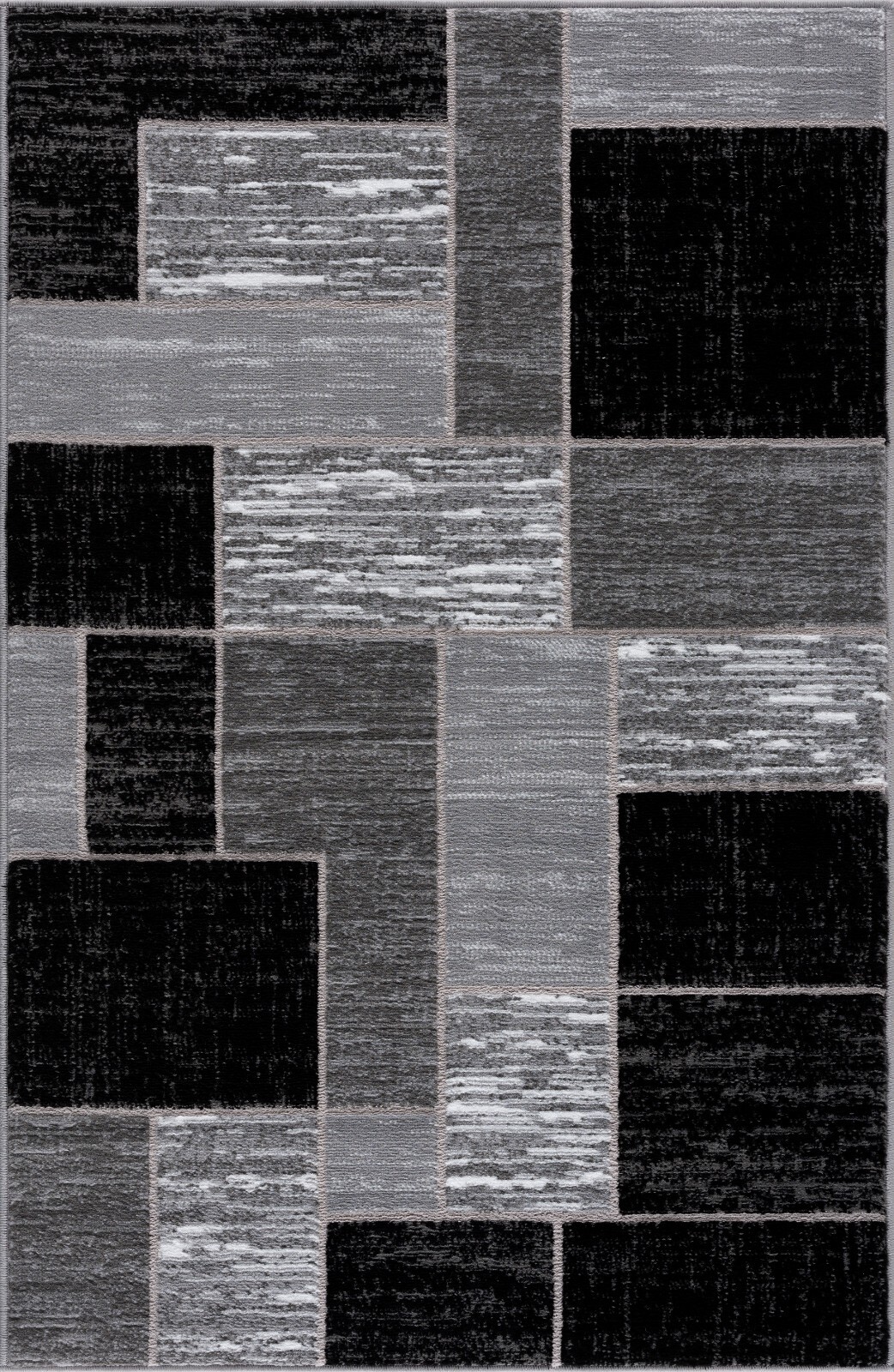 L’Baiet Verena Black Geometric 4 ft. x 6 ft. Area Rug