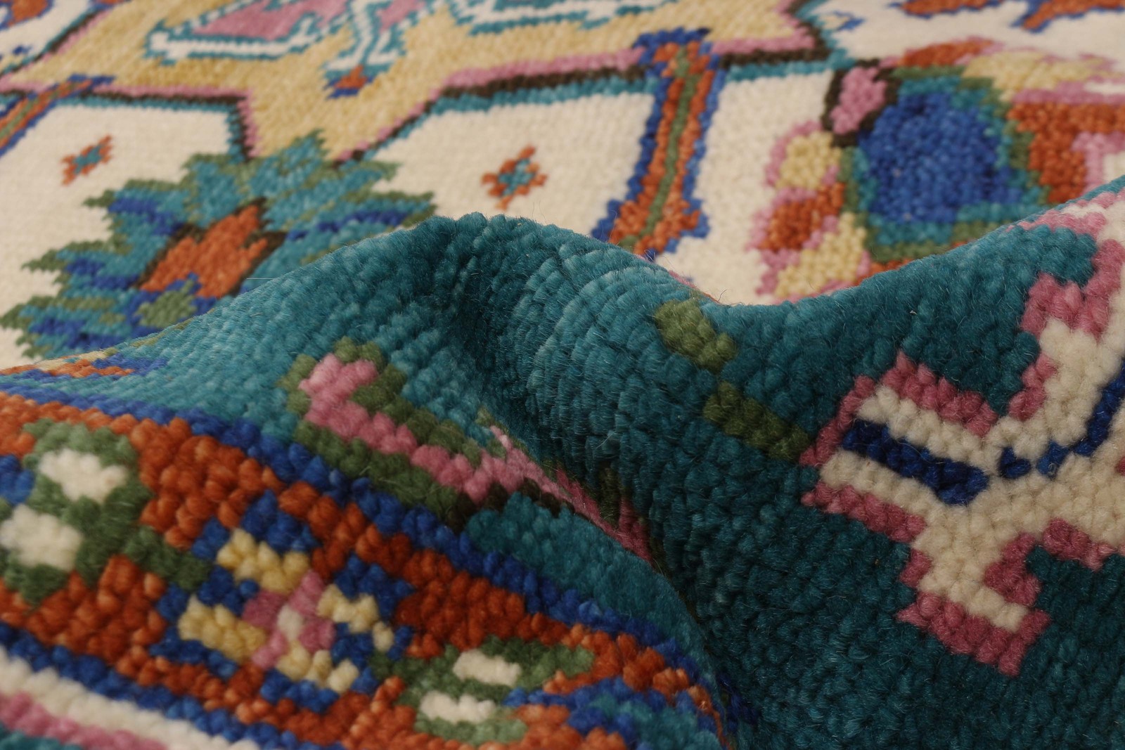 Vintage Teal Traditional 7’10” x 10’0″ Hand-Knotted Oriental Wool Area Rug