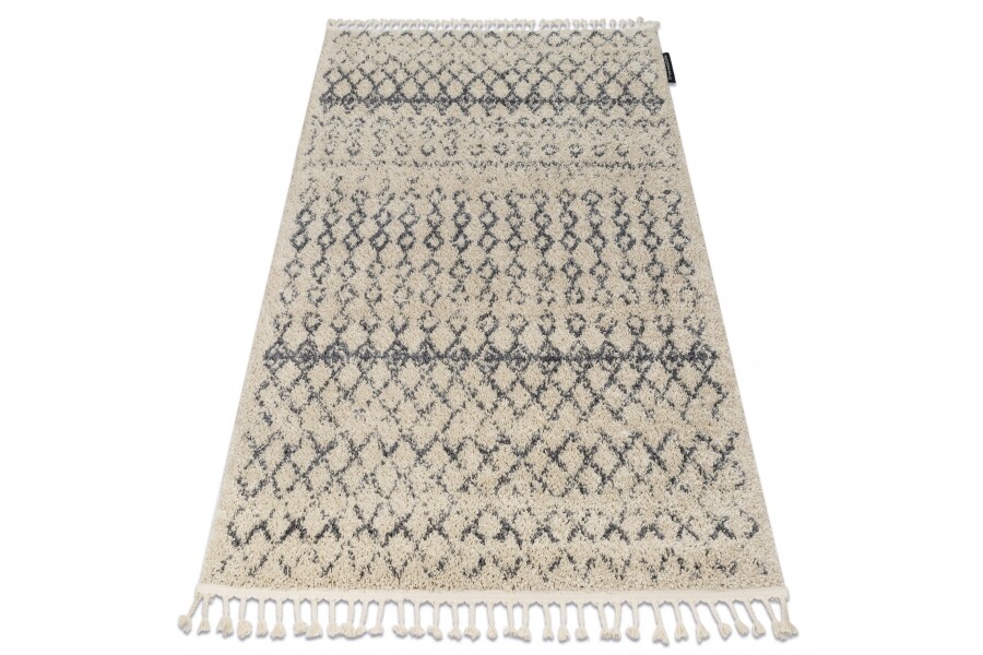 Modern Thick Rugs ‘Berber’ Ethnic Shaggy Oriental Carved Best Quality Fringe