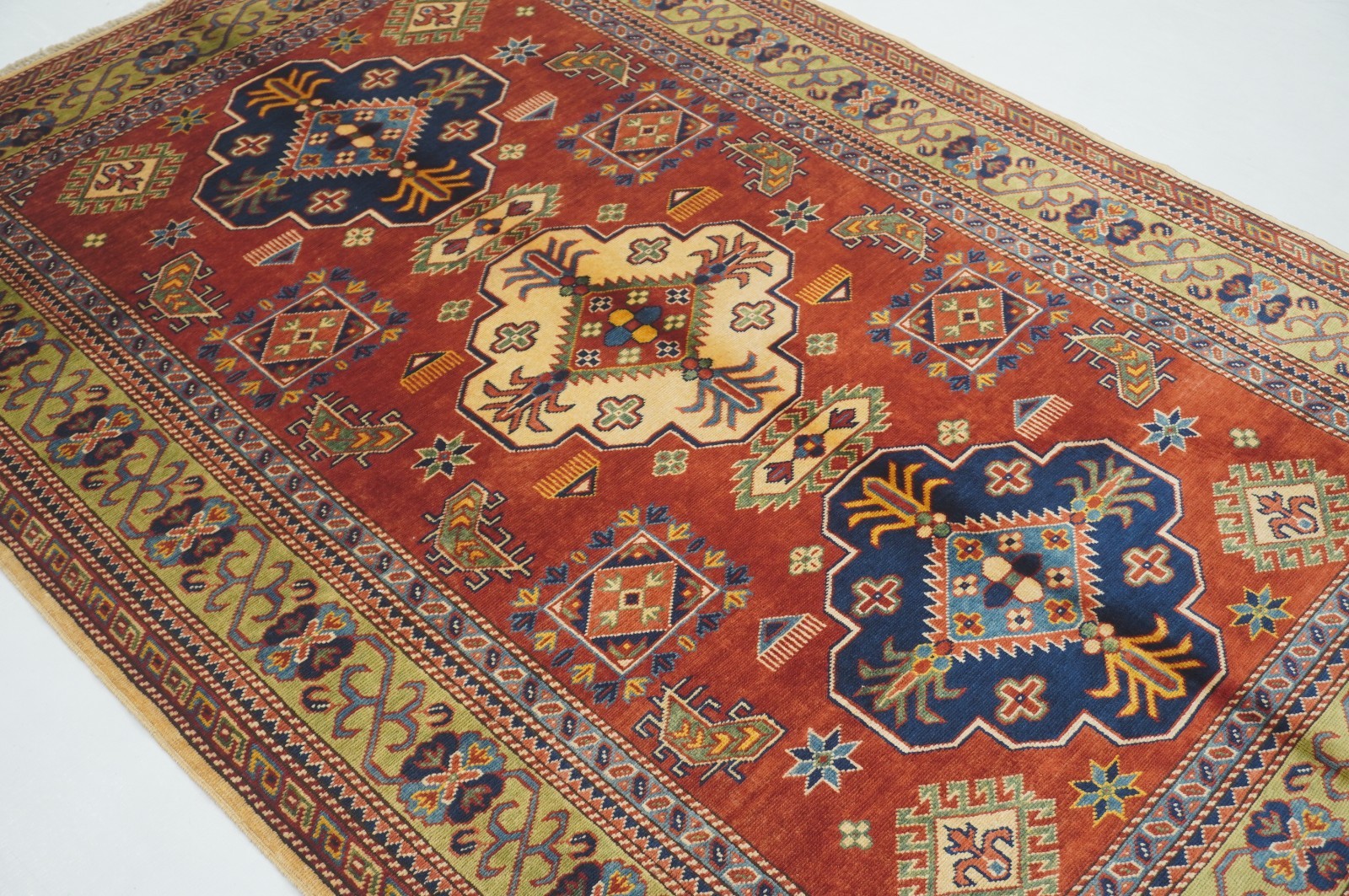 4×6 ft Red Shirvan Afghan Hand Knotted Wool Oriental Area Rug
