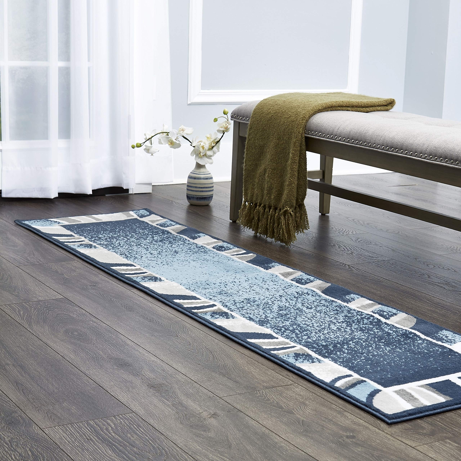 Home Dynamix Lyndhurst Rotana Modern Area Rug Contemporary Blue/Gray/Ivory