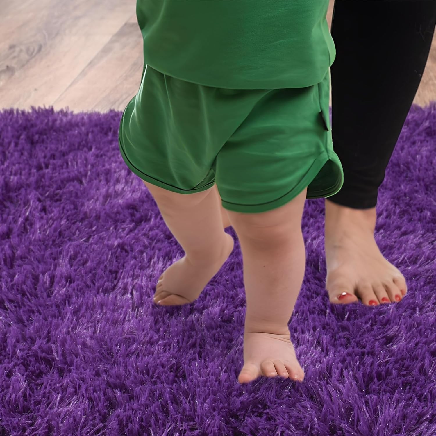 Ultra Soft 8X10 Purple Shag Rug for Living Room, Non-Slip Plush Carpet