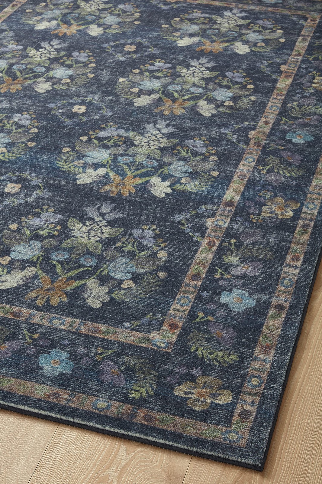 Co. Courtyard Collection COU-04 Navy 2′-3″ x 3′-9″ Oval Accent Rug feat. Clou…