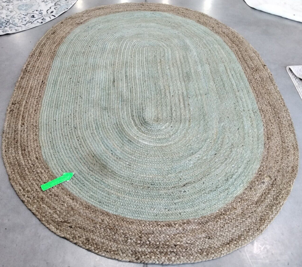AQUA / NATURAL 6′ X 9′ Oval Spot on Rug, Reduced Price 1172740661 NF801A-6OV
