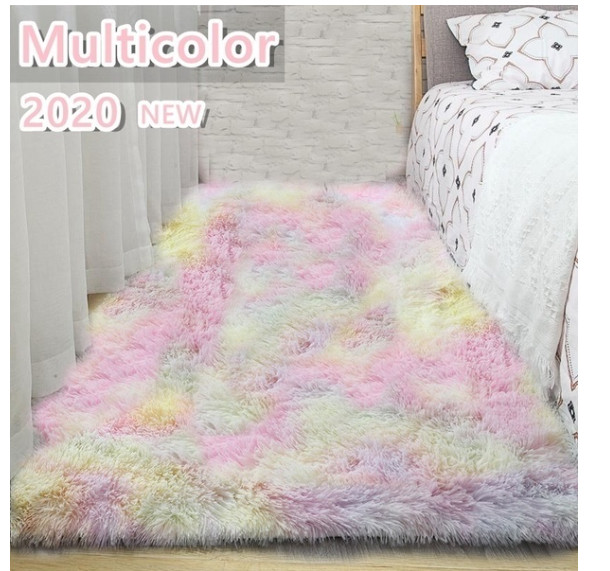Candy Cane Extrememly fluffy Bedroom Rug Non Slip Rug Carpet 90 x 160CM mat