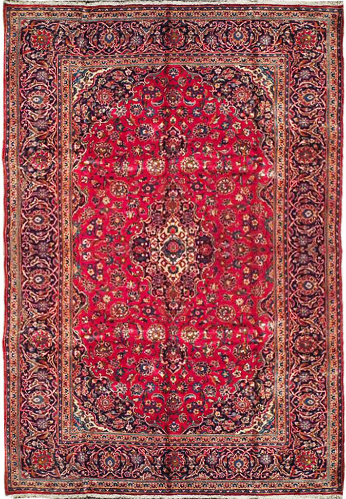 7′ x 10′ Red Blue Classic Perssiaan Kashhan Rug 73907