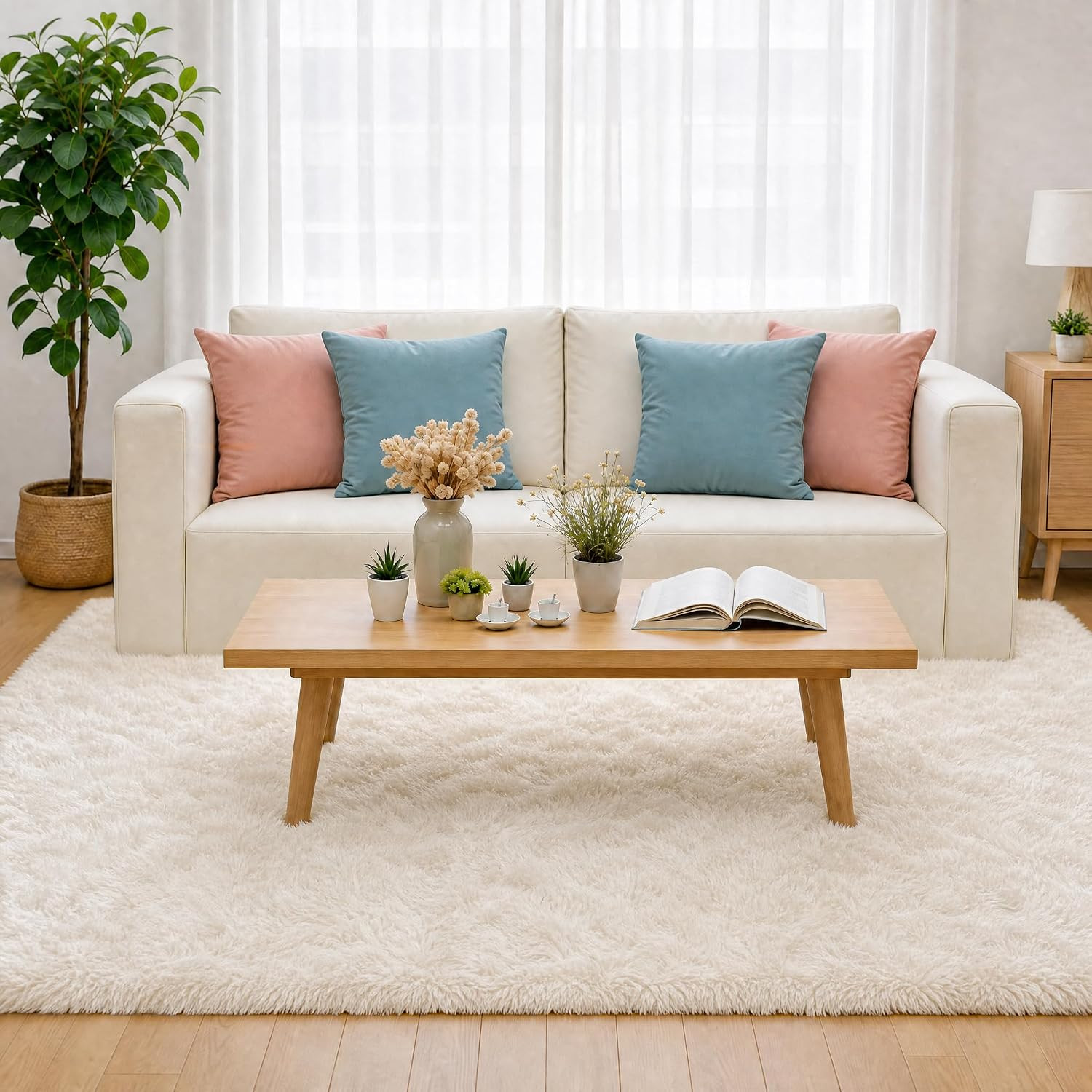 Ultra Soft Indoor Modern Area Rugs Fluffy Living Room Carpets for Children Bedro