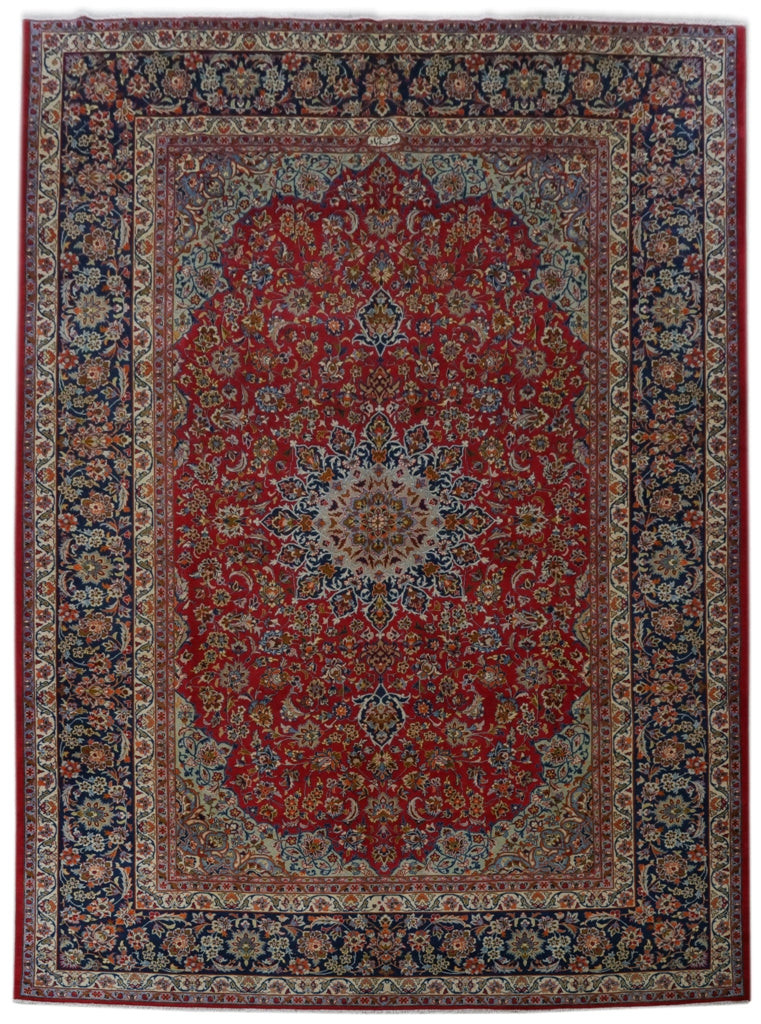 12×17 SIGNED Perrsian Isfahaan Wool Large Rug #B-81107
