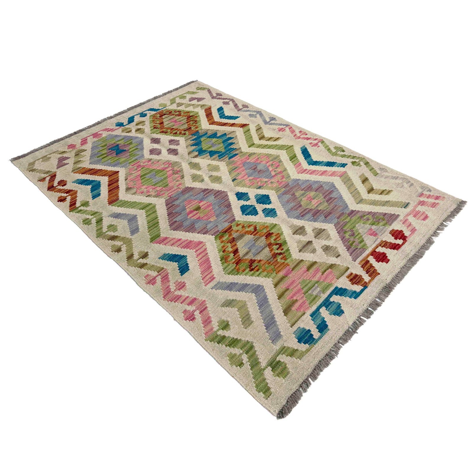Flat Weave Hand Woven Traditional Kilim Rug 3’3×4’10 Oriental Chobi Kilim R37899