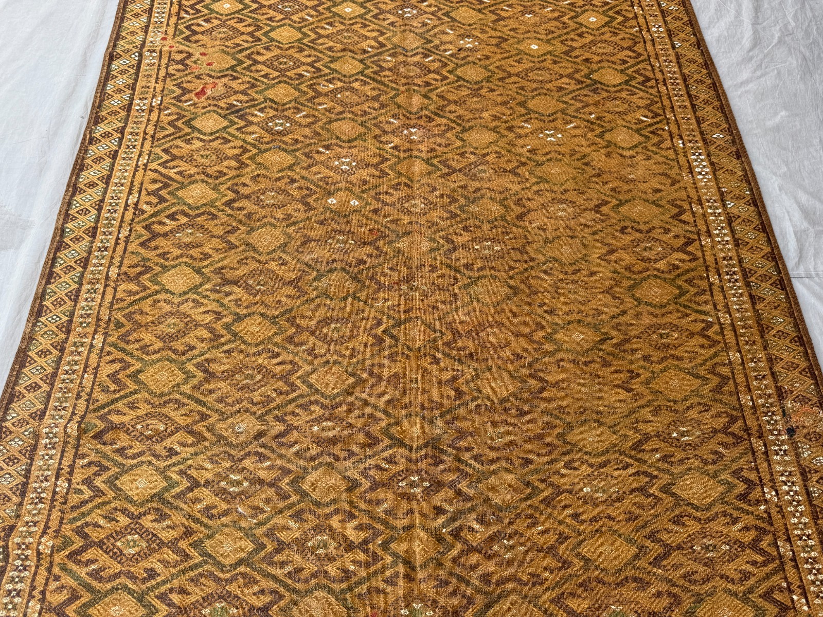 6×10 Terracotta Afghan Kilim Handwoven Wool Geometric Tribal Flatweave Carpet