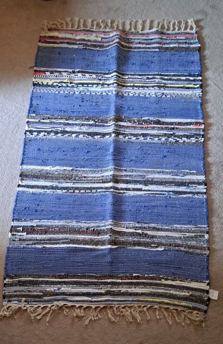 Rag Rug Weave 3′ x 5′ Cotton Flat Weave Multicolor Made In Indonesia New Fringes