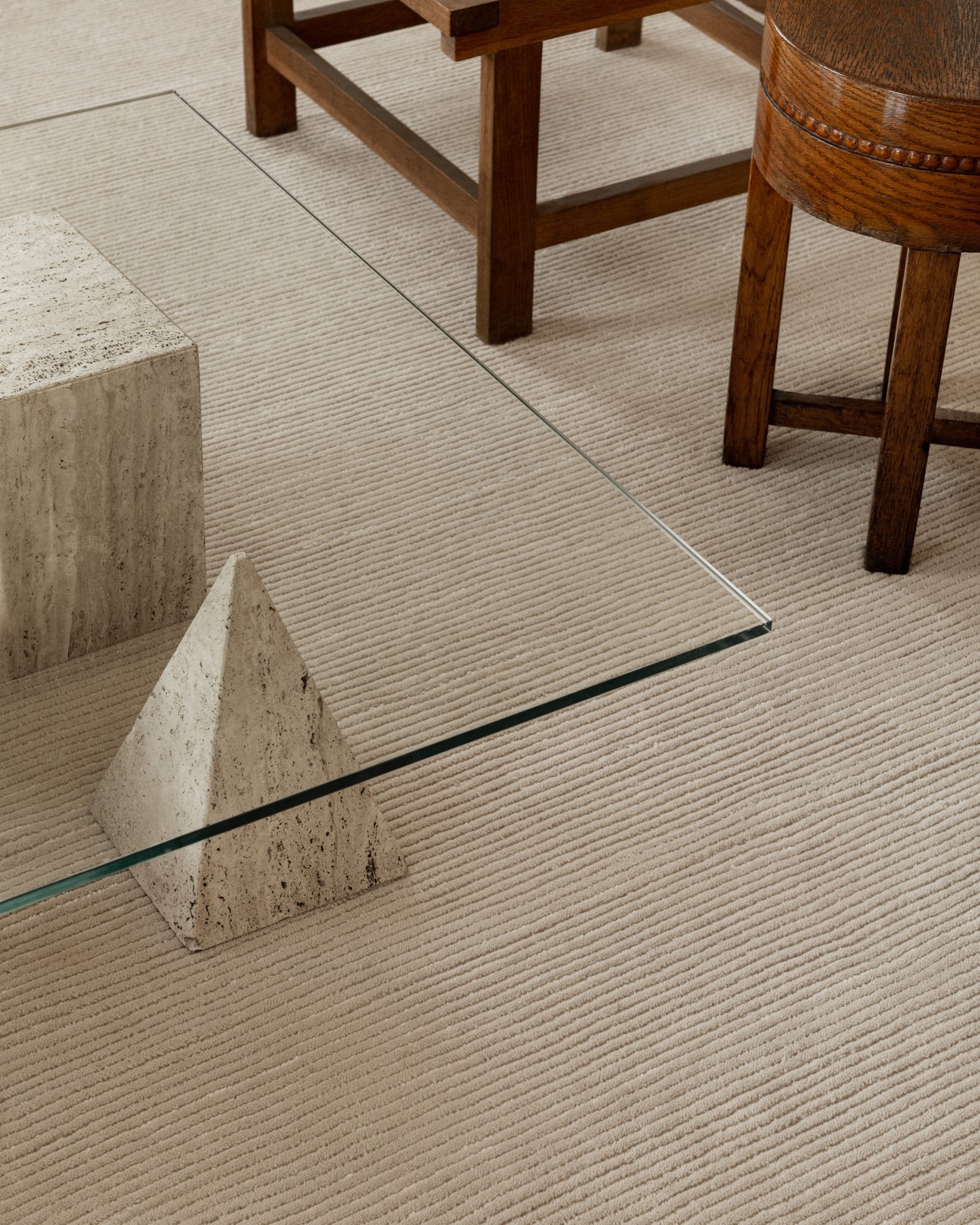 Nordic Knots Grand Wool Rug Almond Cream Minimalist Luxury Area Rug