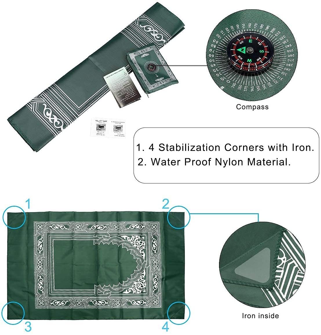Travel Prayer Mat, 60cm*100cm Praying Rug, Portable Polyester Prayer Rug with…