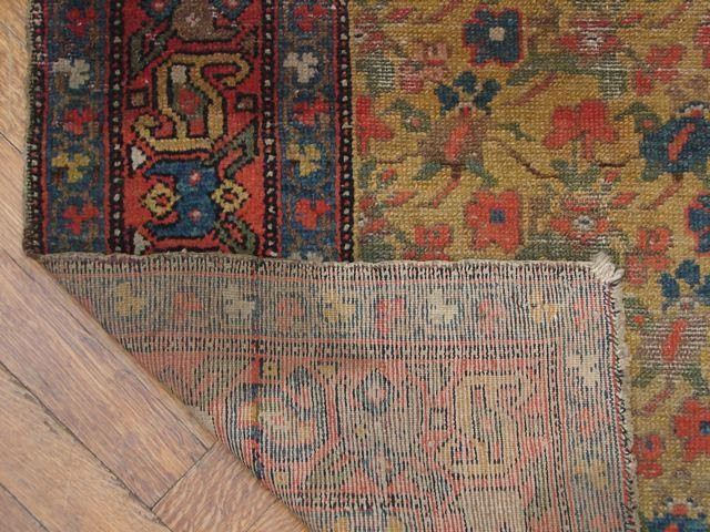 Gold 3.5 x 10 Original Over 100 y o Antique Authentic Hand Woven Kazak Rug
