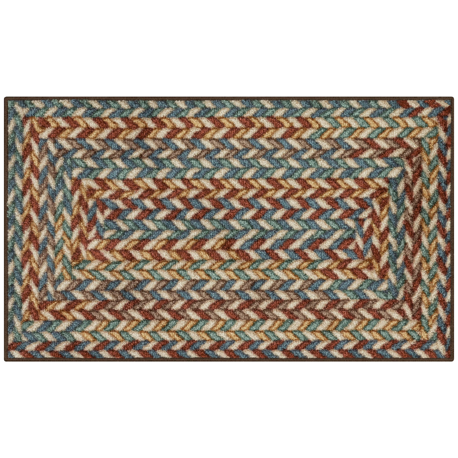 Traditional Multicolor Print Braid Indoor Accent Rug, 1’8″x2’10”