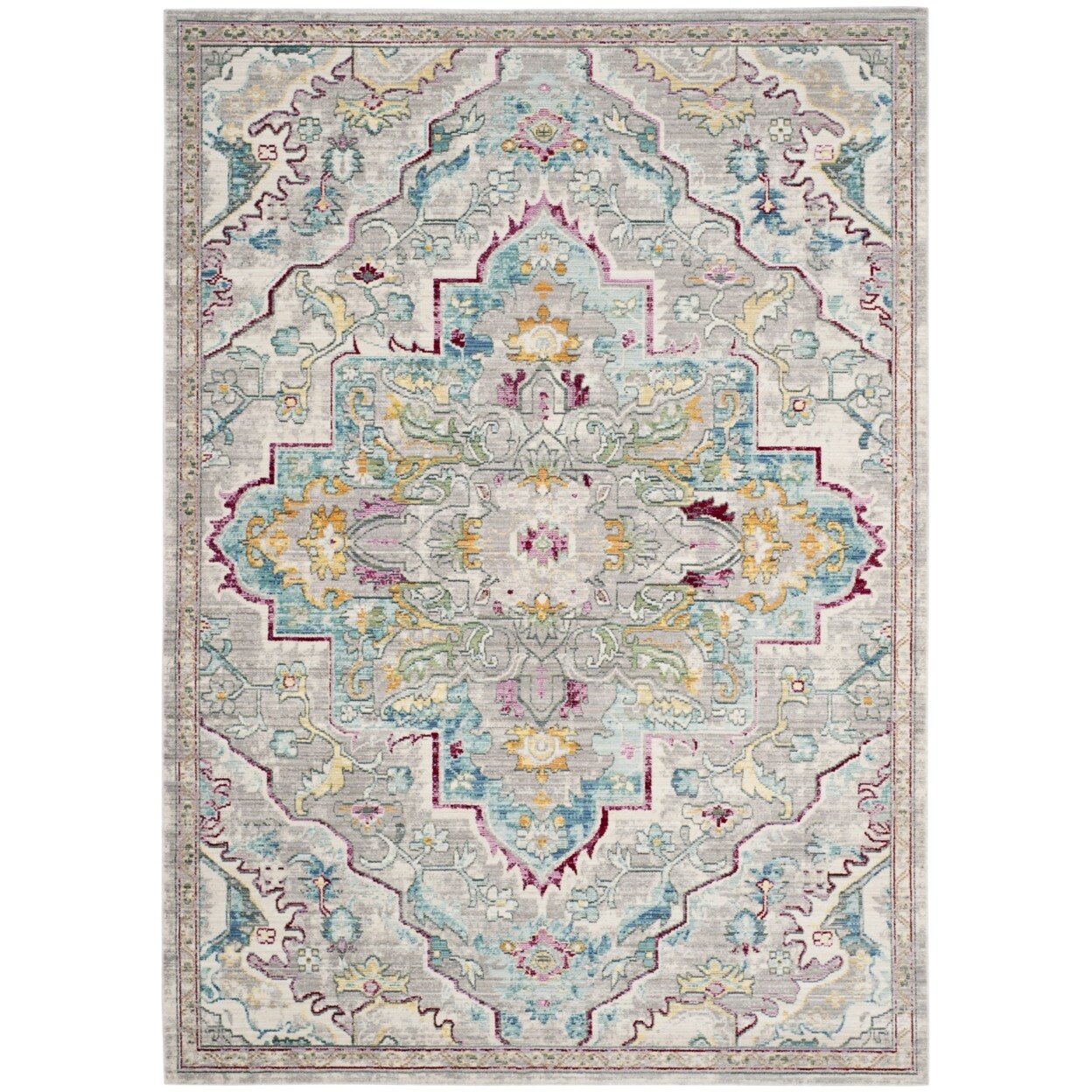 SAFAVIEH Mystique Collection MYS921L Grey/Light Blue Rug
