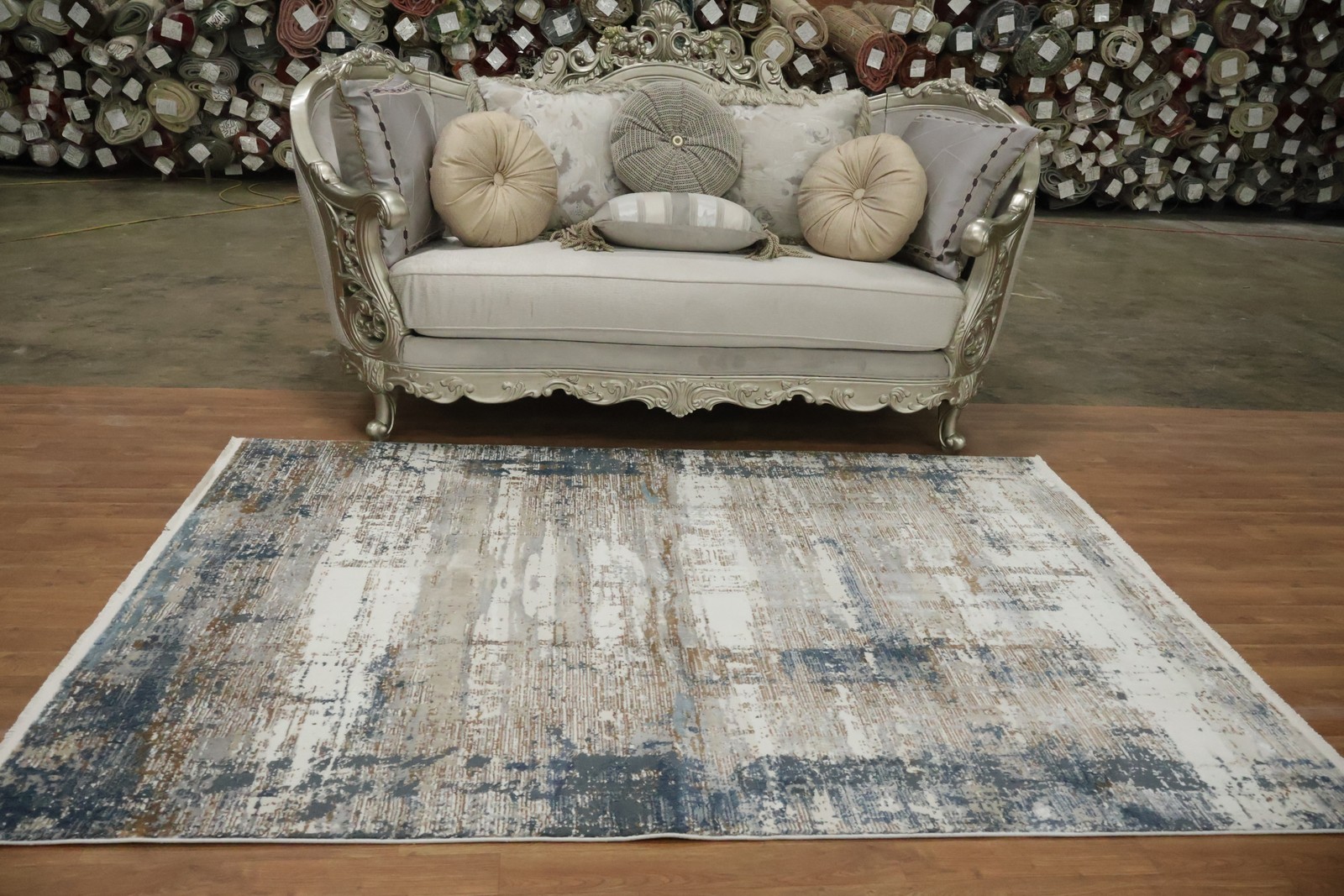 5×8 Modern Area Rug Subtle Blue Accent Stylish Contemporary Home Rug