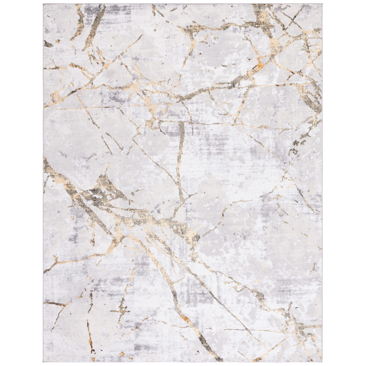 SAFAVIEH Contemporary Modern Abstract Area Rug Grey & Gold Amelia Collection