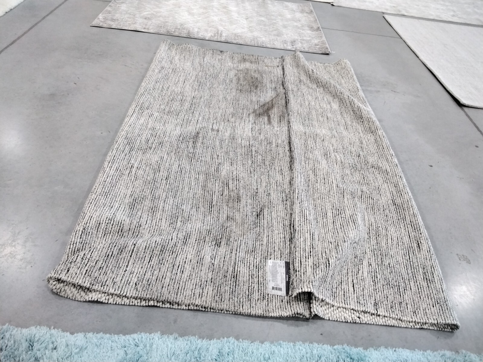 IVORY / LIGHT GREY 9′ X 12′ Stained Rug, Reduced Price 1172737315 NAT503A-9