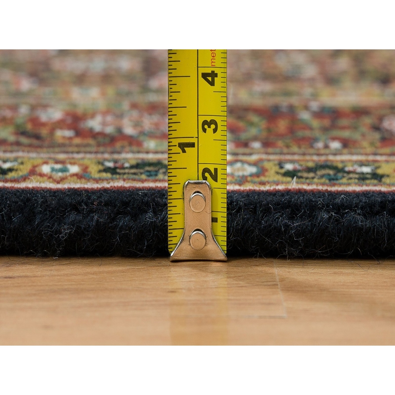 4′ x 6’2″ Navy Blue Herrita Wool and Silk Hand Knotted 250 KPSI Rug R65122