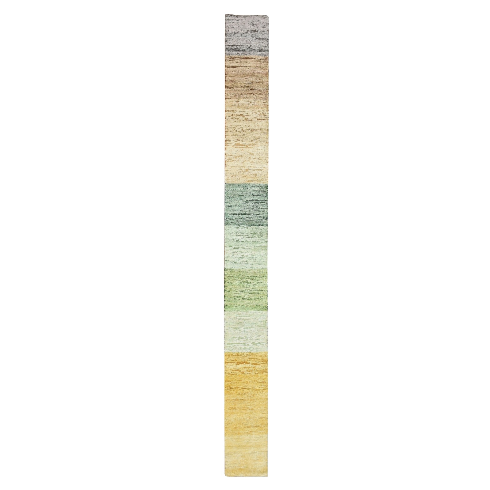 1′ x 11’2″ Colorful for Custom Orders Wool & Silk Hand Knotted Runner Rug R75668
