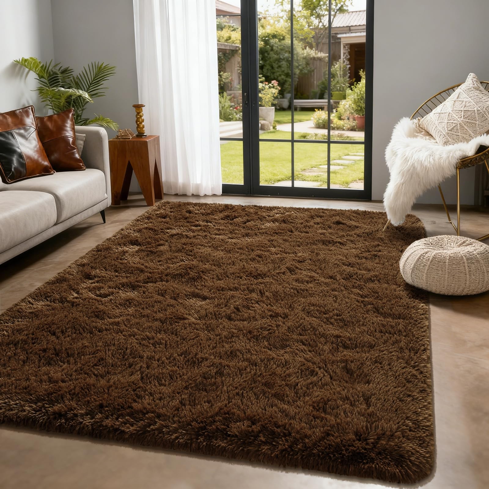Andecor Soft Fluffy Bedroom Rugs, 3 x 5 Feet Indoor Shaggy Plush Area Rug for…
