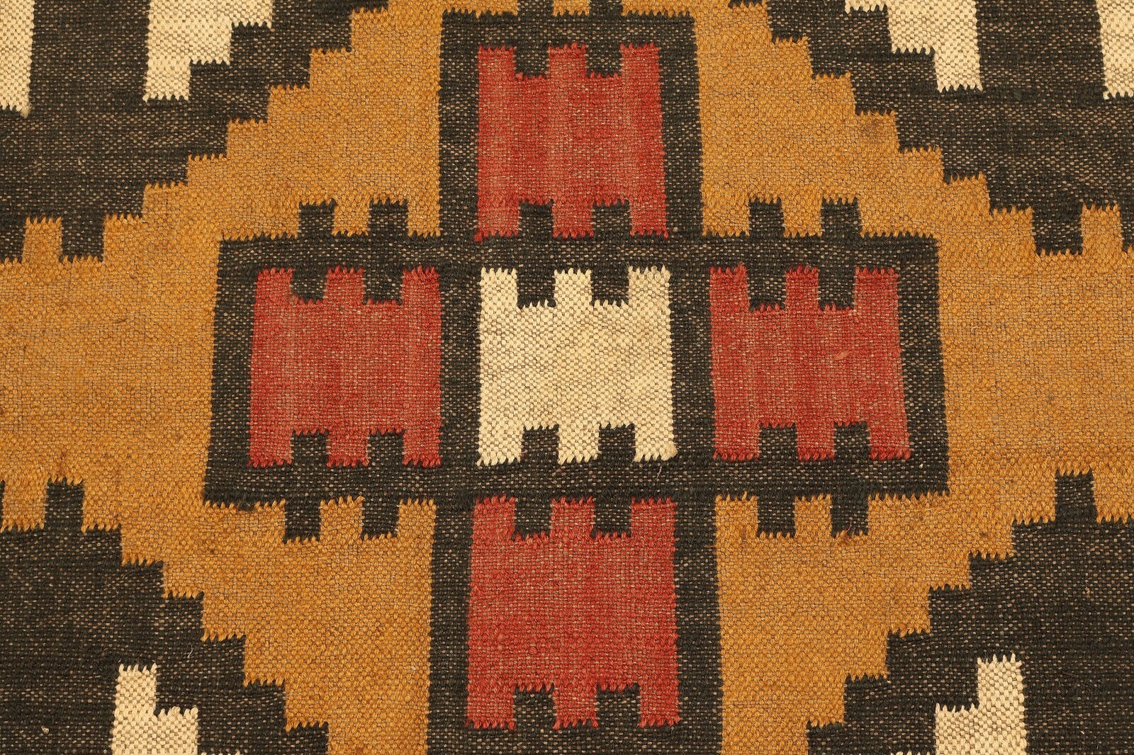 Large Wool Jute Area Rug 5×8 Kilim Rug – Beige Yellow Natural Wool Jute Hand