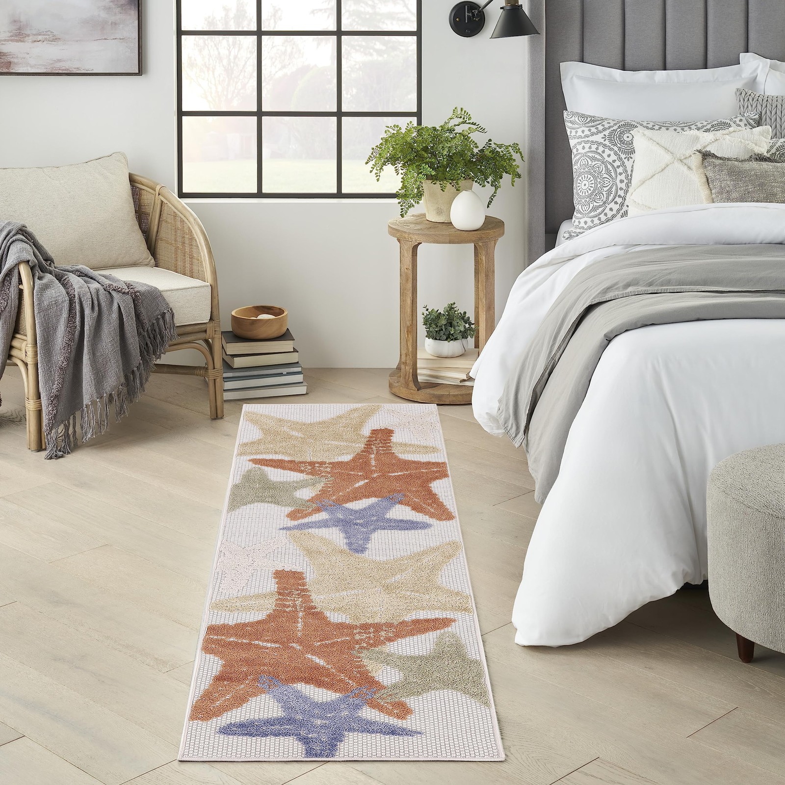 2×8 Ft Home Aloha Ivory Multicolor Runner Area Rug Easy Clean Non Shedding