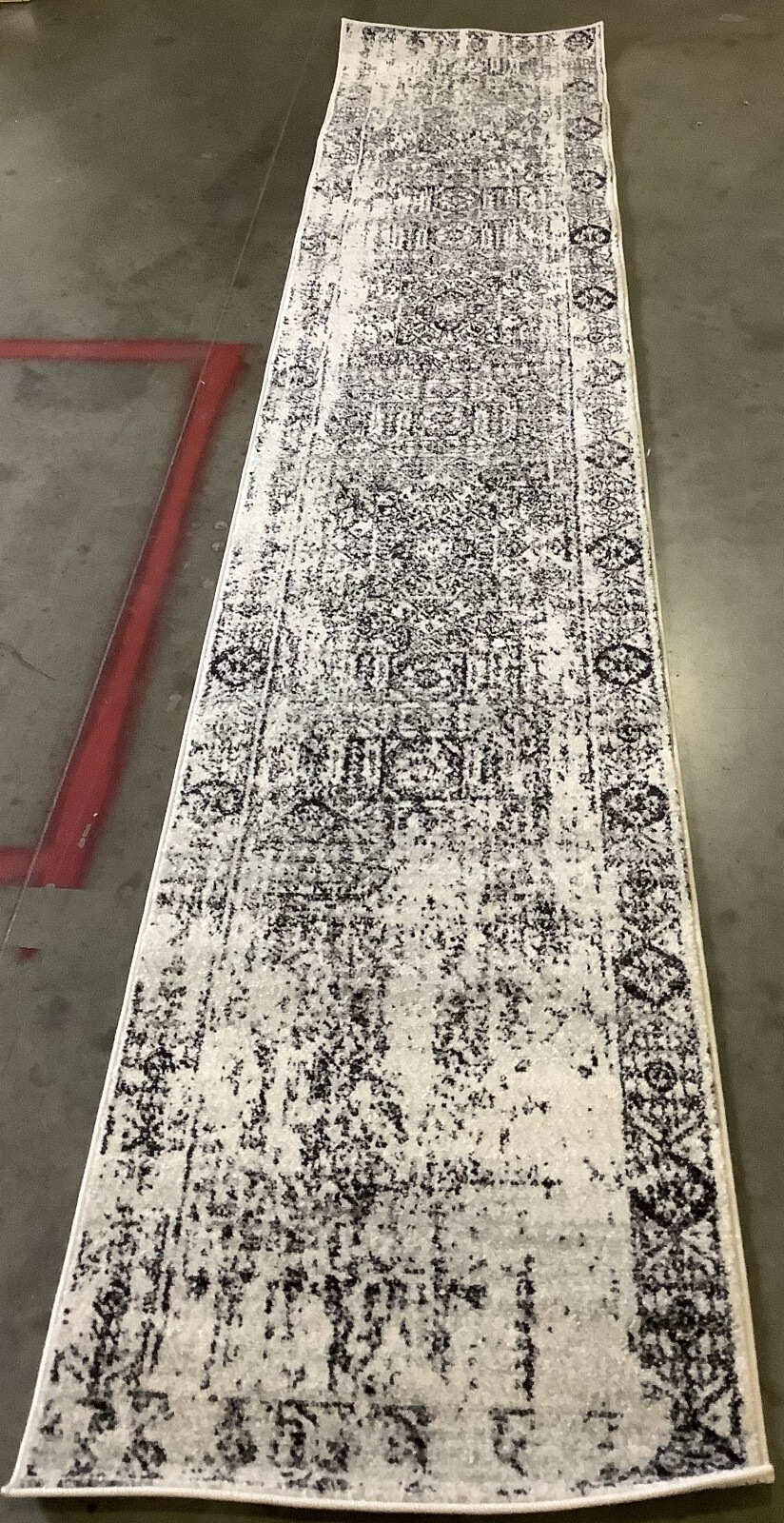IVORY / BLACK 2′-2″ x 11′-0″ Flaw in Rug, Reduced Price 1172671176 EVK260T-211