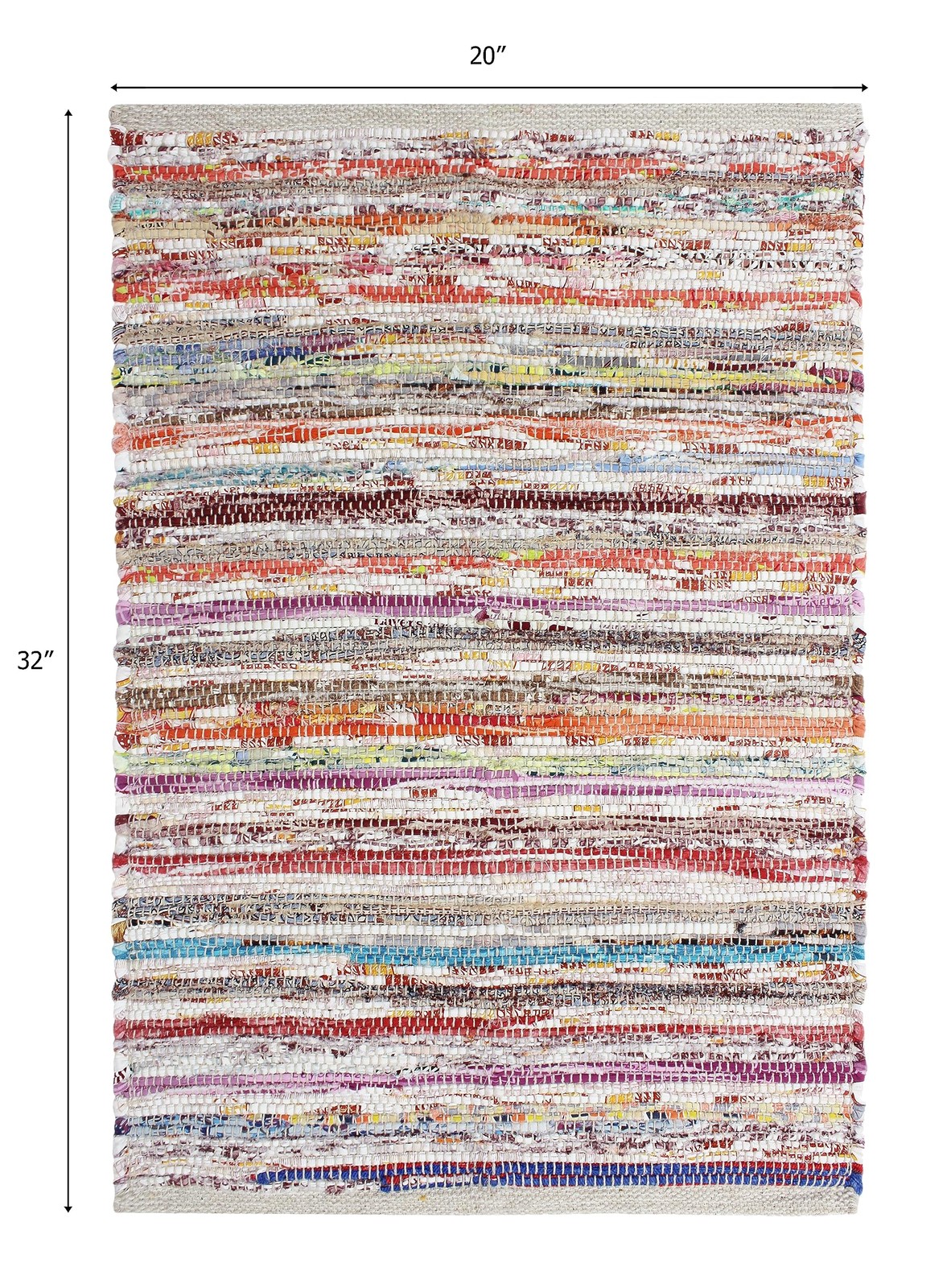 COTTON CRAFT Cotton Chindi Rag Rug – Boho Farmhouse Rustic Area Accent Throw Rug