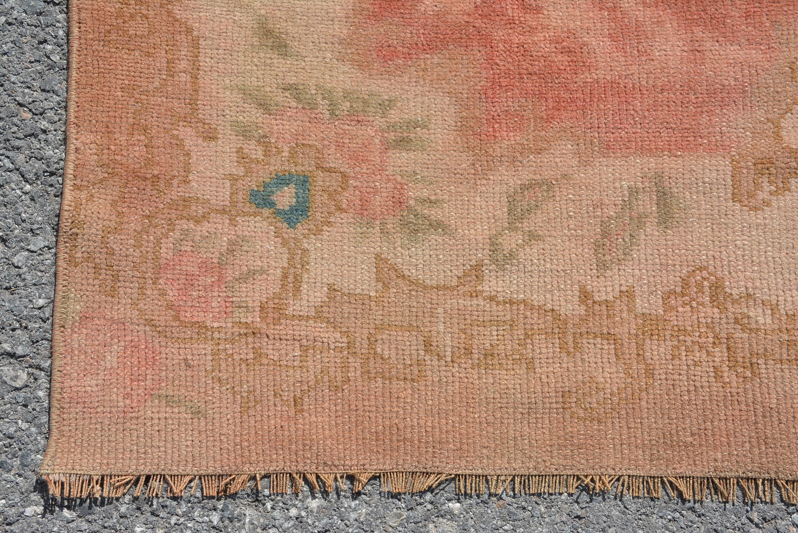 Turkish Rug, Area 4,2×7,6 ft Vintage Rug, Red Brown Animal Print Wool Rug