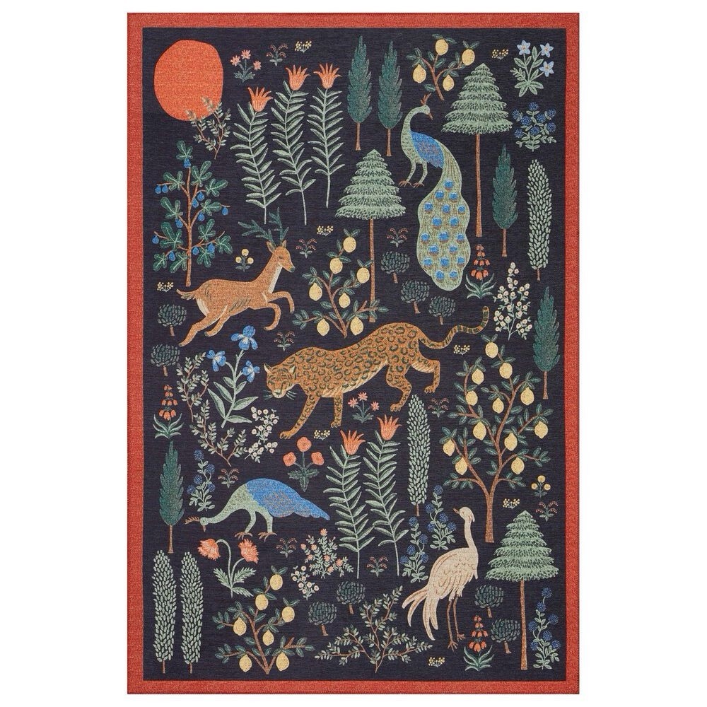 Sale! Bliss Jungle Soft Machine Washable Indoor Area Rug 5 x 7 Black, Animal Rug