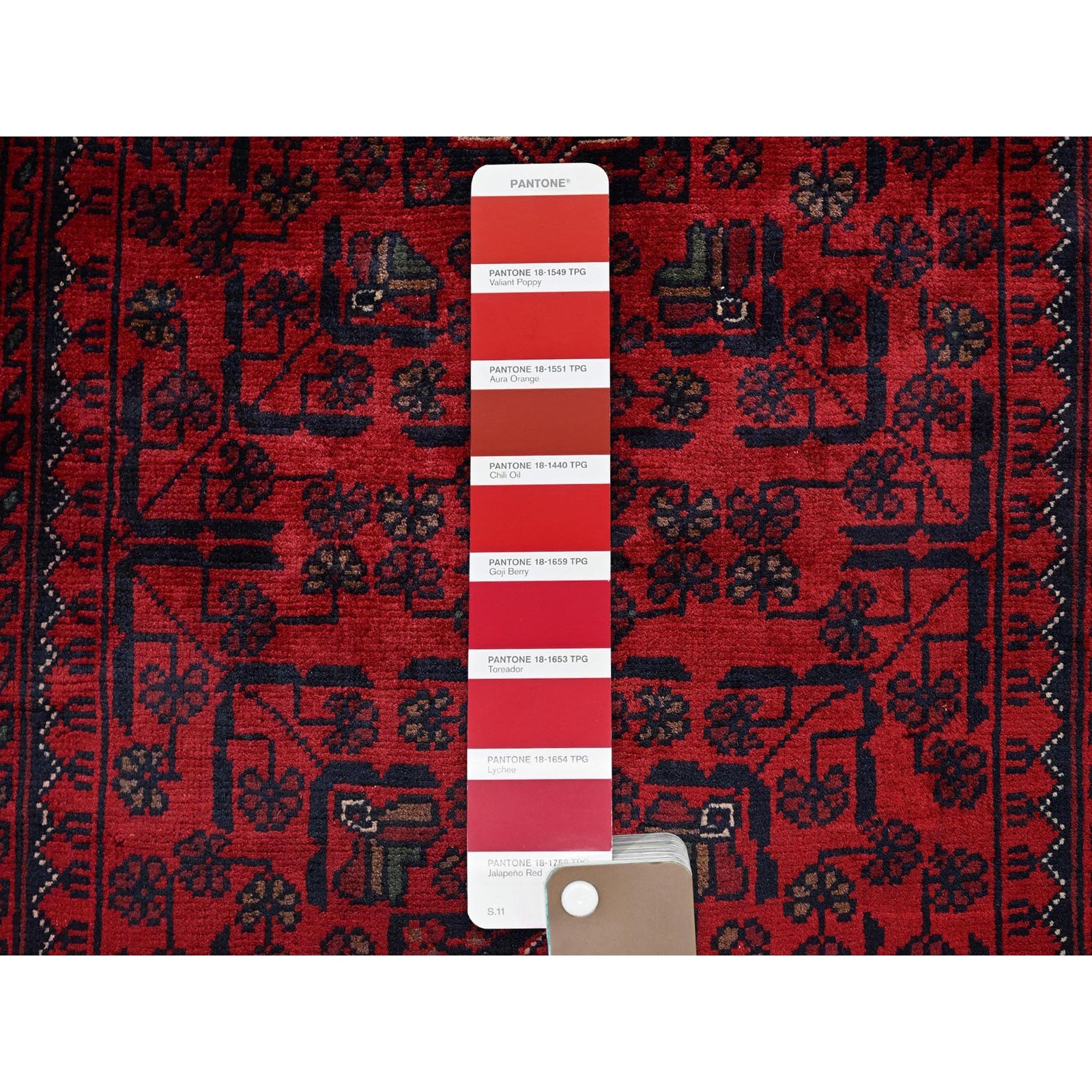 2’8″x4′ Red Afghan Khamyab Tribal Design Soft Wool Hand Knotted Sample Rug R726