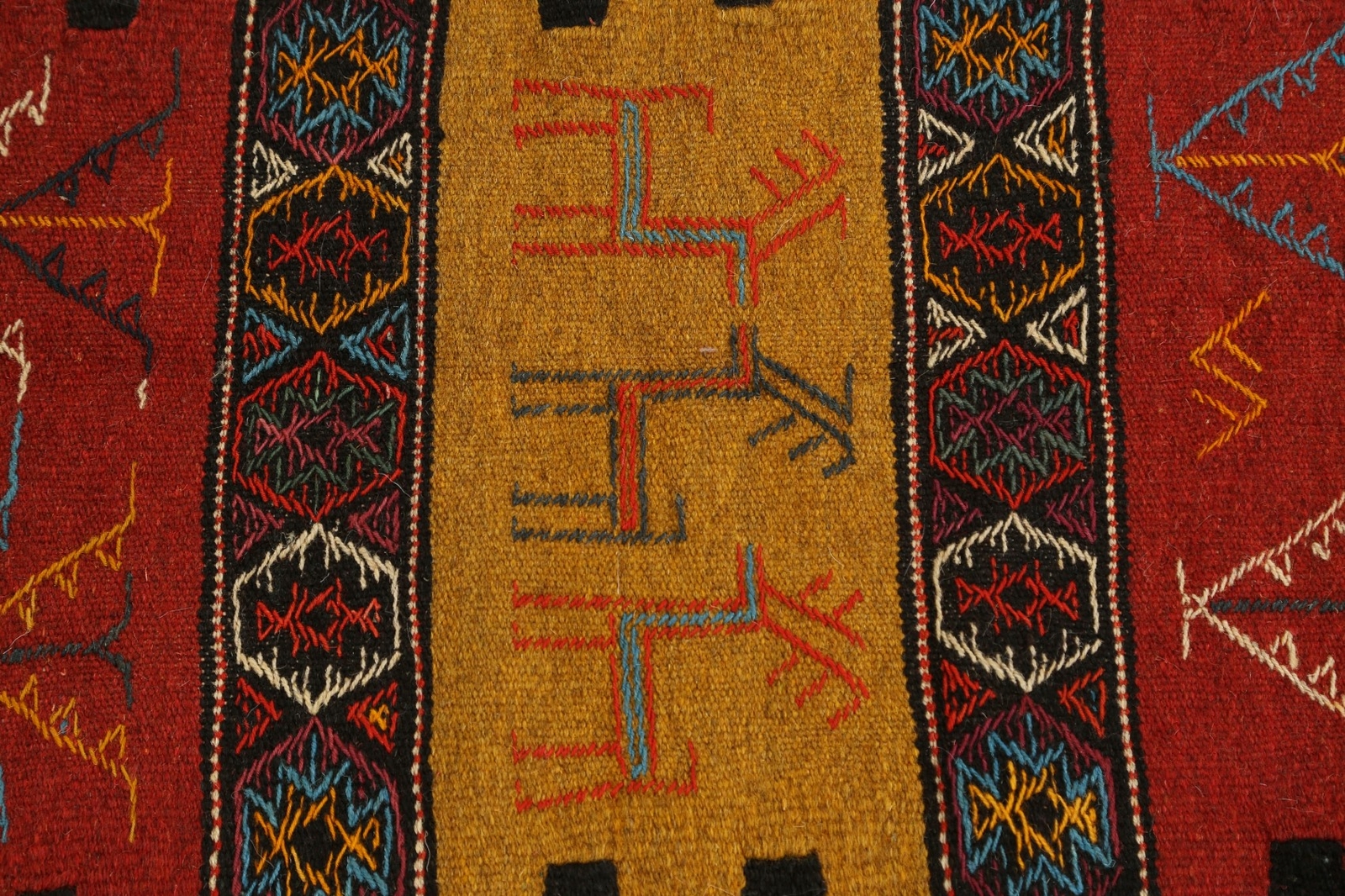 Traditional Tribal Sumak Kilim Geometric Oriental Area Rug Wool Hand-woven 3’x6′