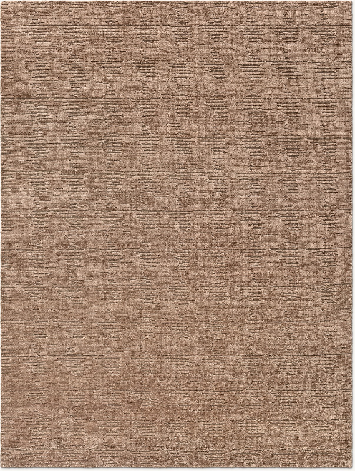 Handmade Striped Moroccan Rug– Custom Beni Ourain, high-low finish Burnt Caramel