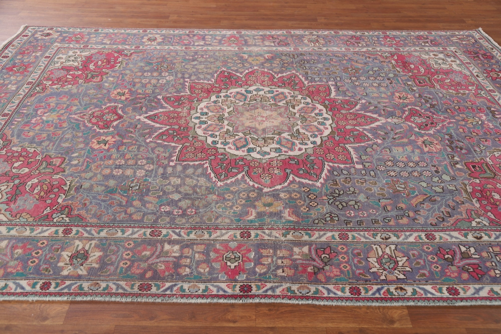 Vintage Traditional Floral Living Room Handmade Wool Rug 7×10