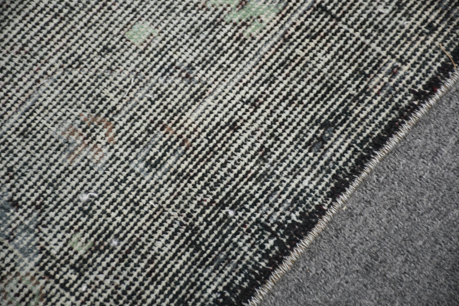 5,3×7,5 ft Area Turkish Vintage Rug, Gray Patchwork Wool Rug