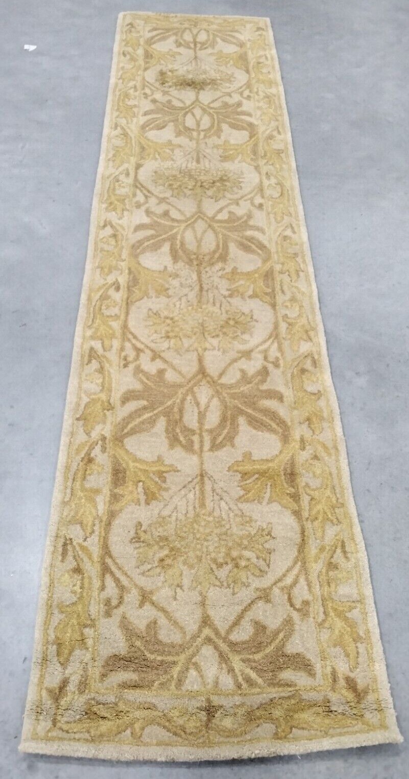 BEIGE / GOLD 2′-3″ X 10′ Pressed Pile Rug, Reduced Price 1172713885 AN541B-210