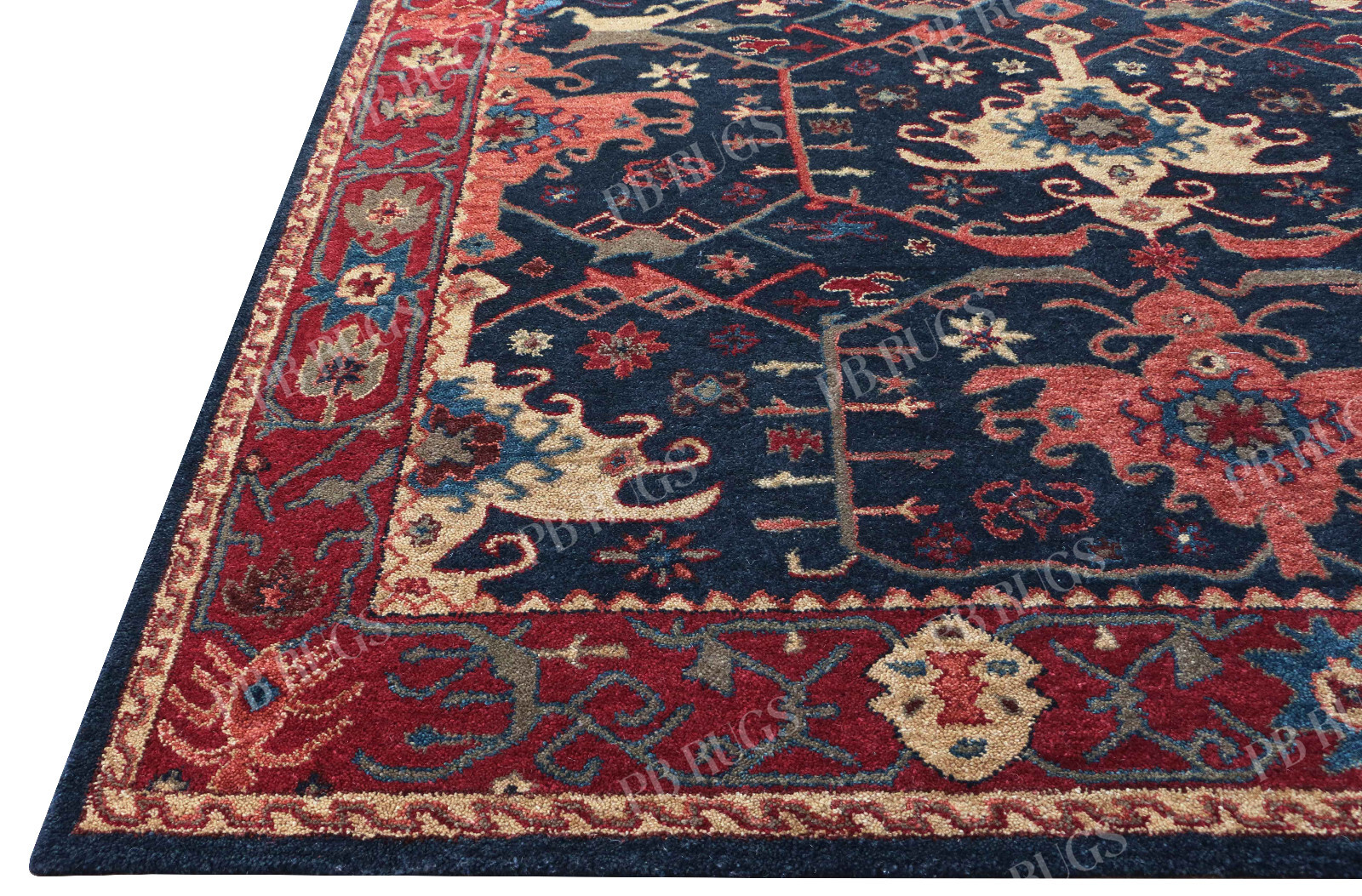 Skylar Channing Blue Home Design Area Rugs with Non slip Backing