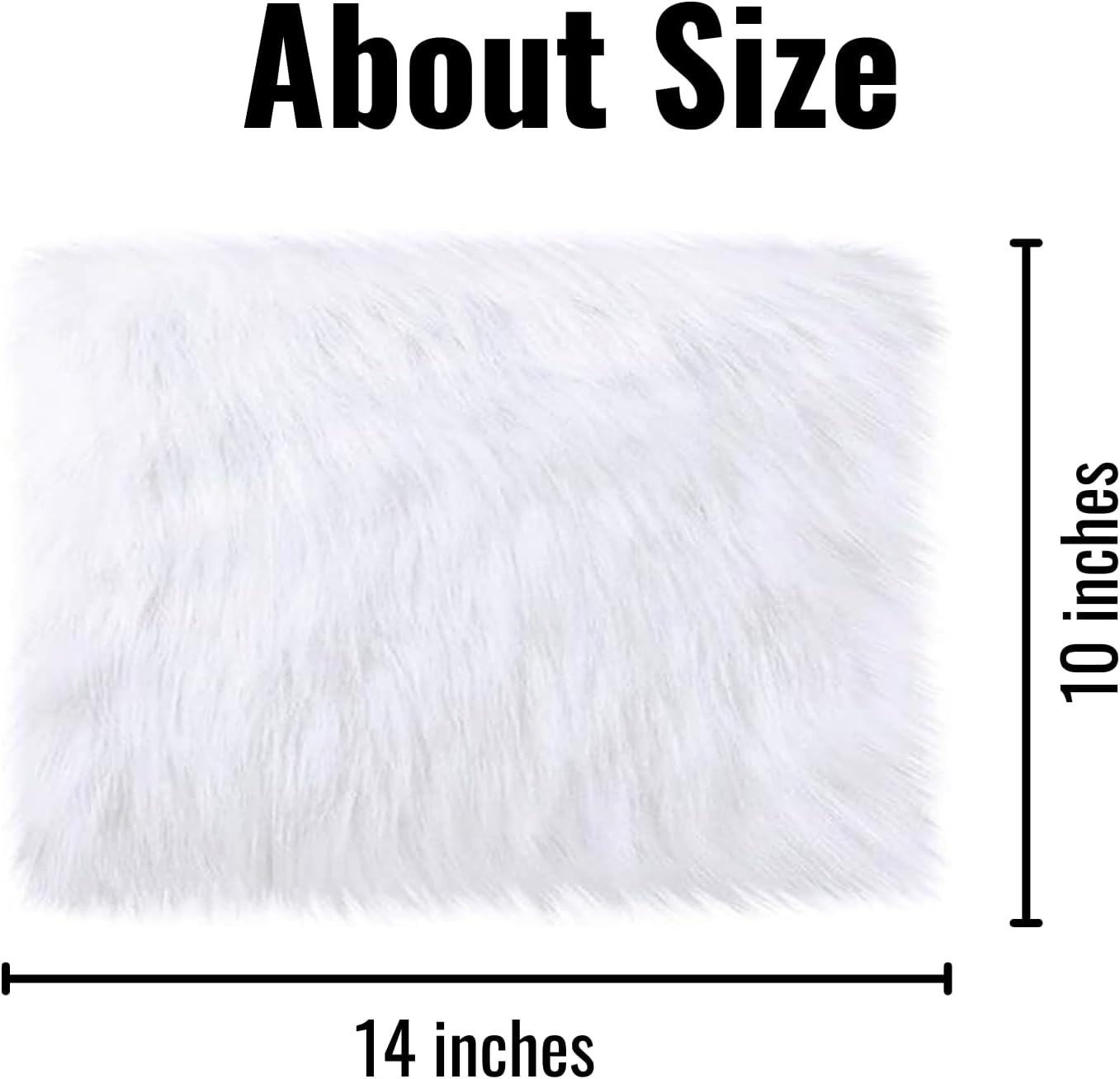 14×10 inches 1pcs Rectangle Faux Fur Plush Cushion, Area Rugs Fluffy Carpet Mini