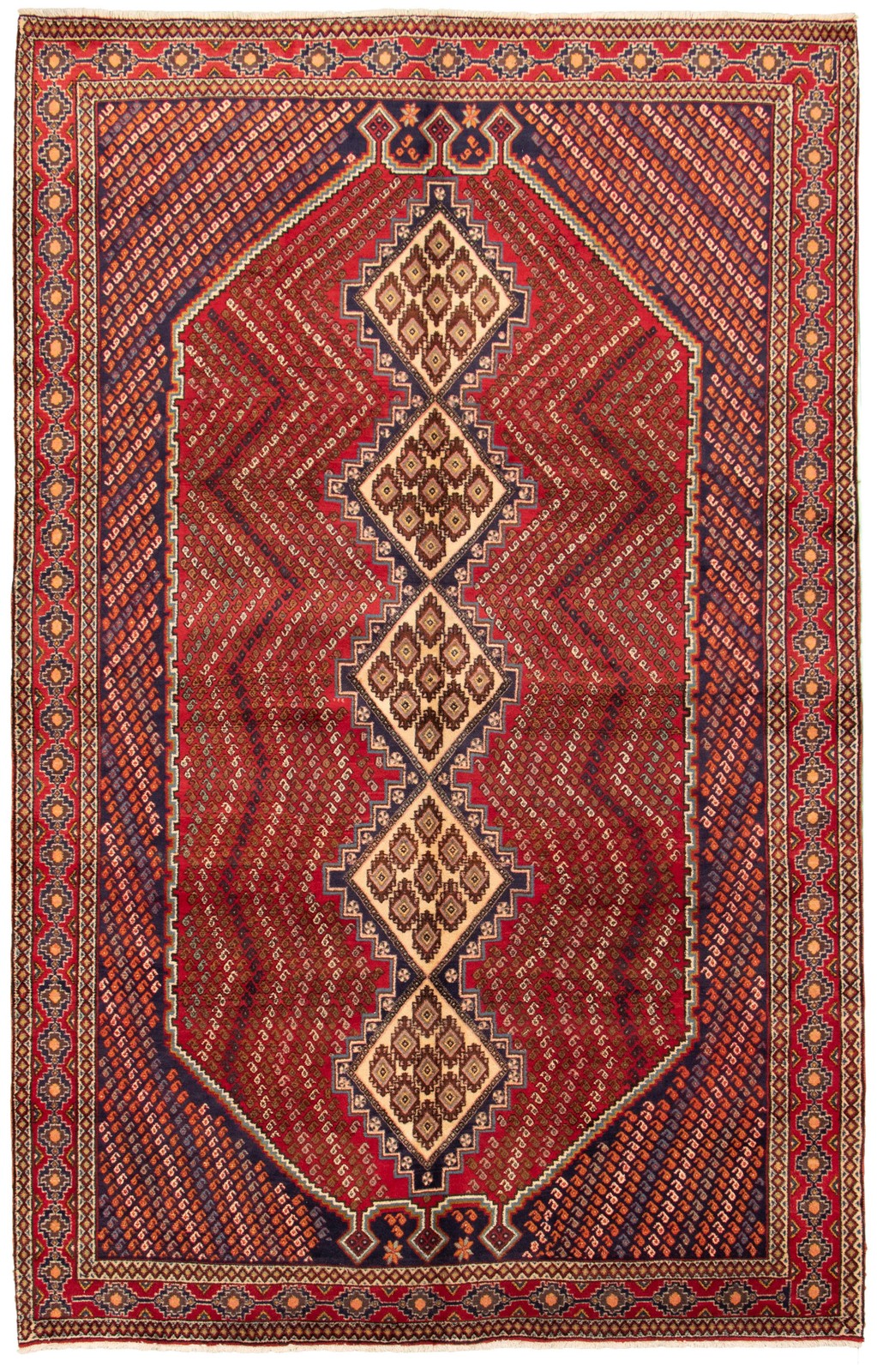 Vintage Hand-Knotted Area Rug 6’9″ x 10’11” Traditional Oriental Wool Carpet