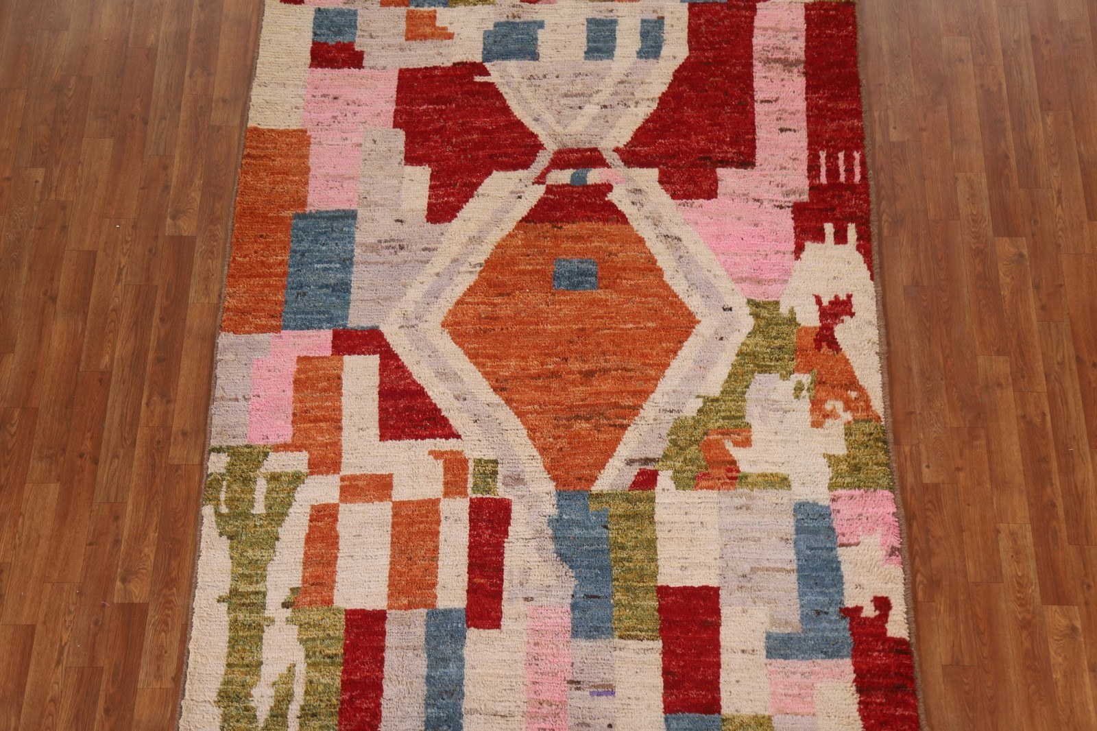 Abstract Moroccan Room Size Rug 6×9 Berber Wool Hand-made All-Over Oriental Rug