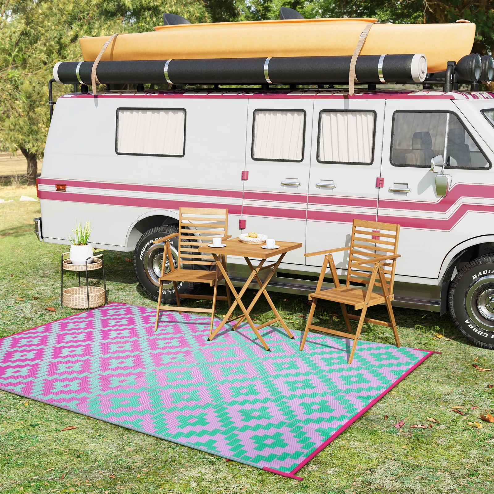 Anidaroel Ombre Outdoor Rugs for Patios Clearance Waterproof, 6×9 Reversible …