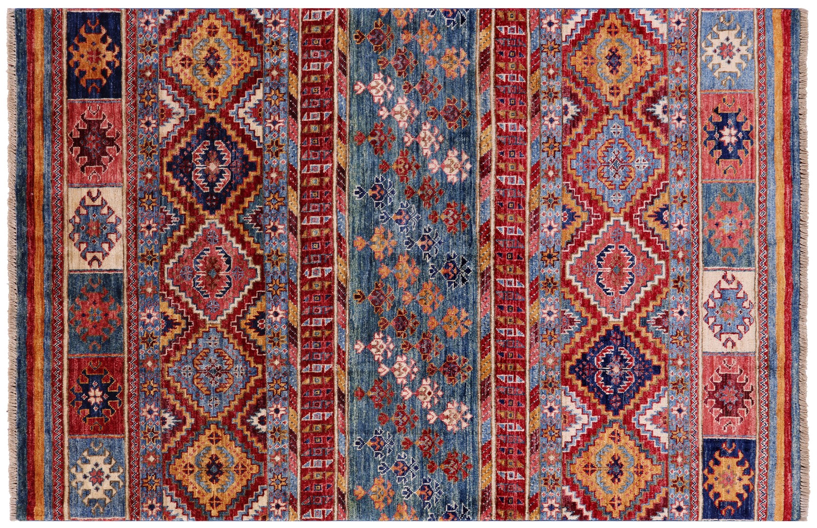 Tribal Khorjin Handmade Wool Rug 3′ 10″ X 5′ 11″ – Q8198