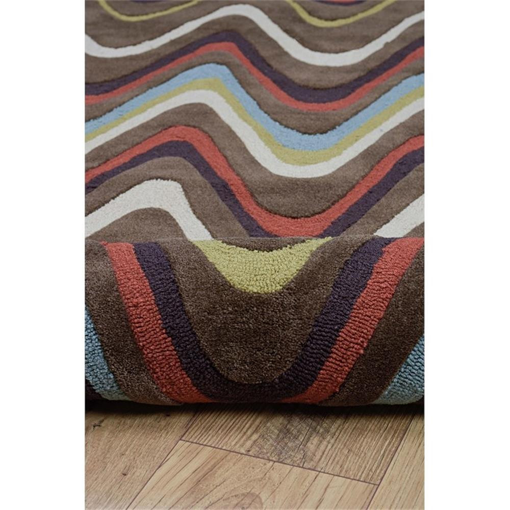 Linon Trio Mouzi Polyester 6’6″ X 9’6″ Area Rug in Brown