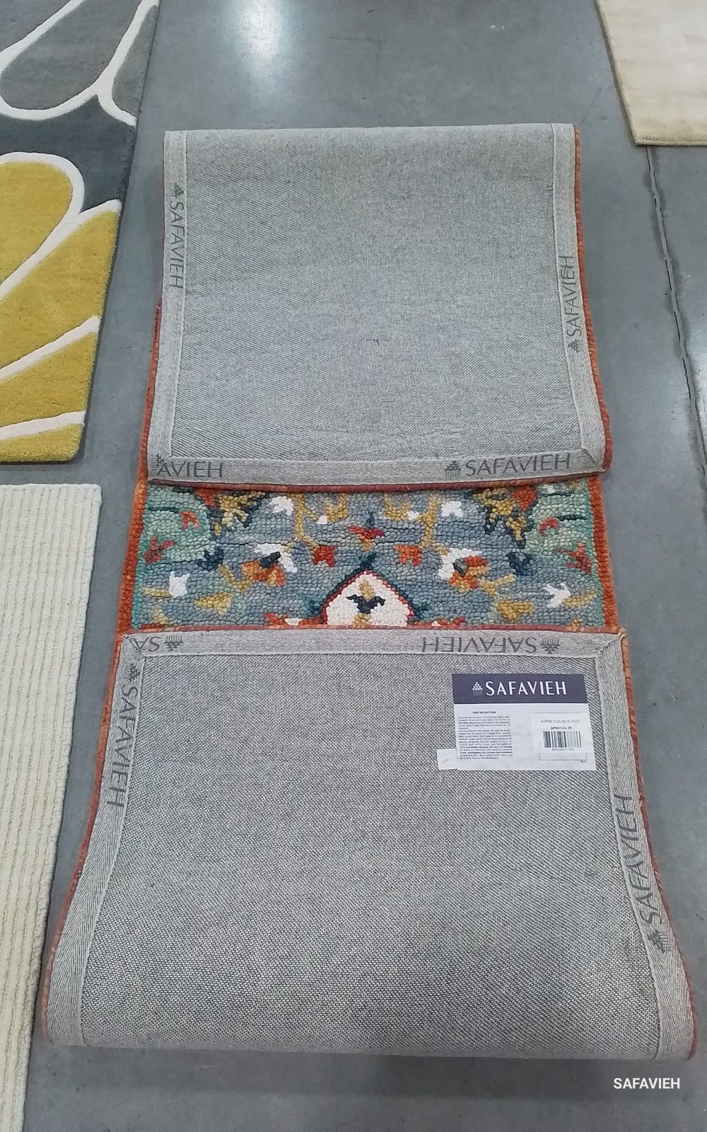 BLUE / RUST 2′-3″ x 9′-0″ Flaw in Rug, Reduced Price 1172790102 APN312A-29
