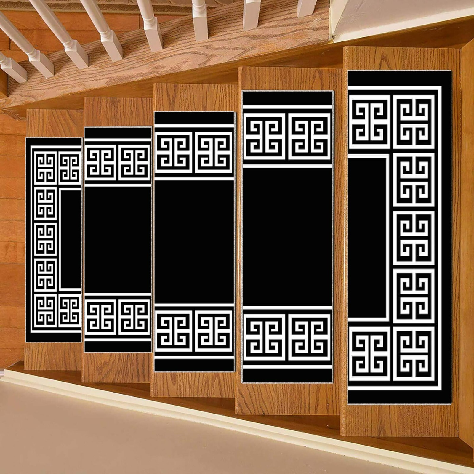 Border Stair Rug, Greece Stair Tread, Greek Key Carpet, Stair Rug, Home Decor