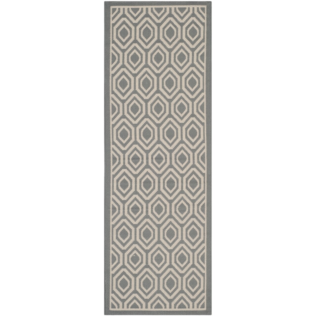 SAFAVIEH Outdoor CY6902-246 Courtyard Anthracite / Beige Rug