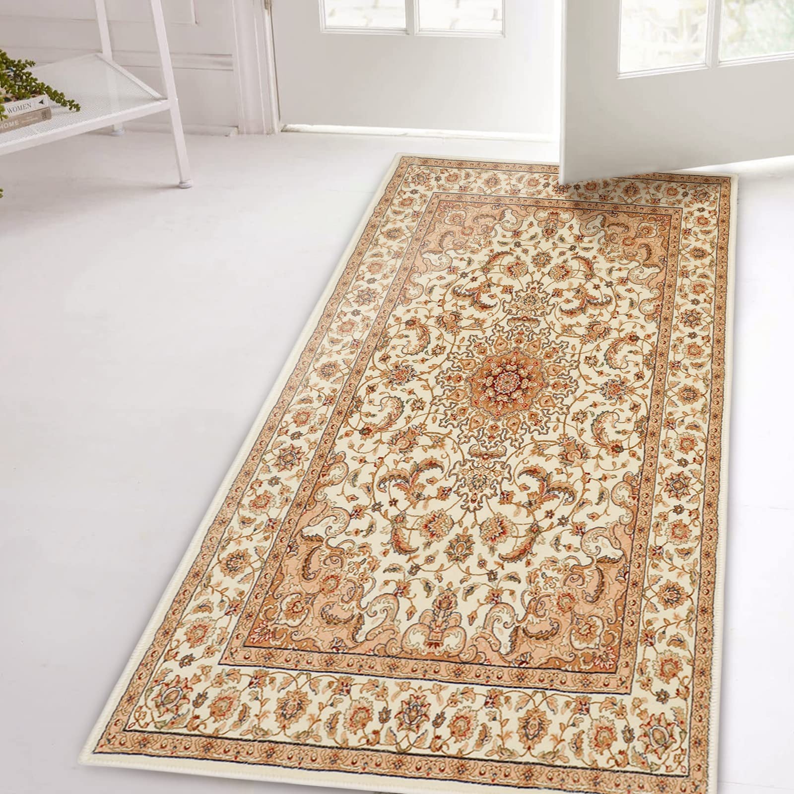 COMSLE Boho Area Rug, 2′ x 4′ Machine x (Rectangular), Cream/Beige-2