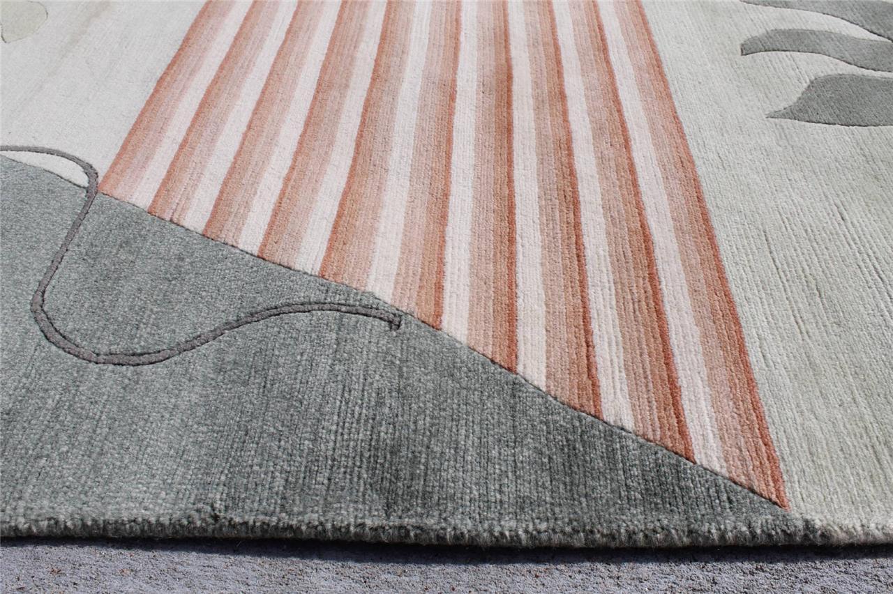 RSG4595 GORGEOUS CONTEMPORARY TIBETAN WOOLEN RUG 4.7′ X 6.7′ HANDMADE IN NEPAL
